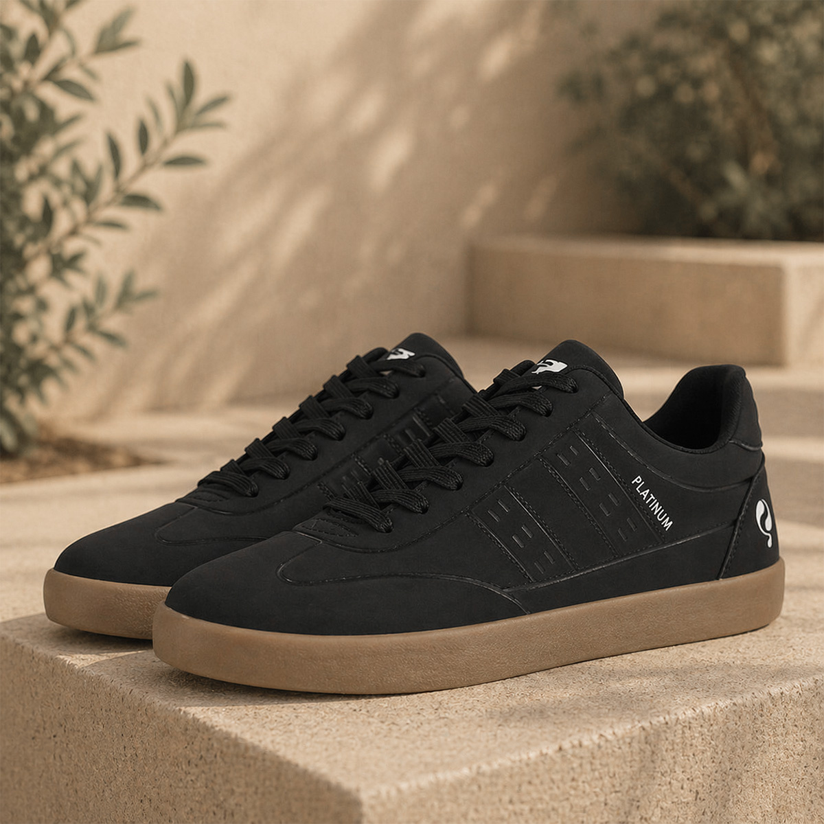 Heren Sneaker Platinum One | Zwart Gum