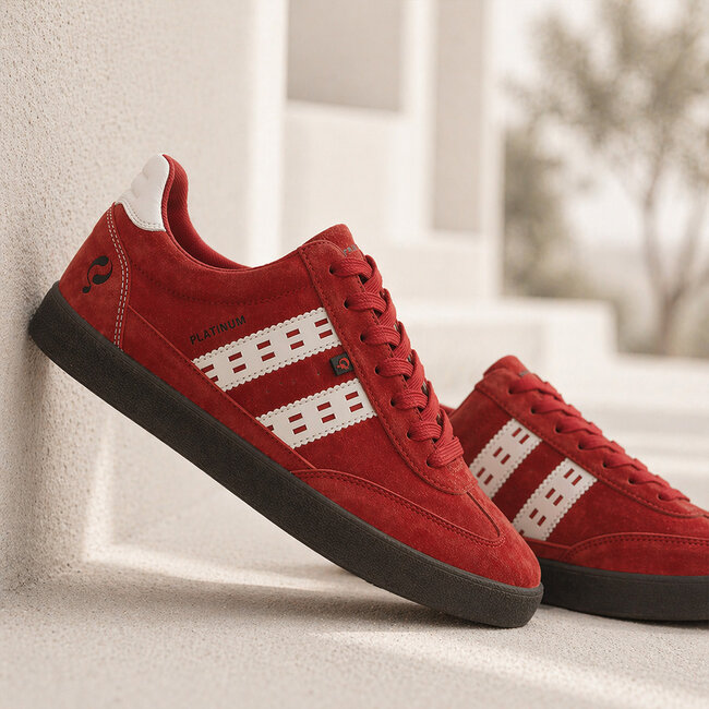 Q1905 Heren Sneaker Platinum - Rood/Wit/Antraciet