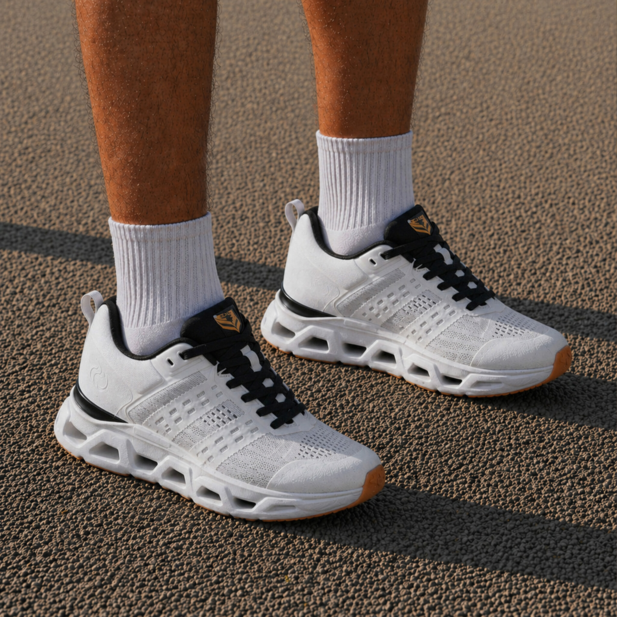 Heren Sneaker Holten | Wit Zwart Oranje