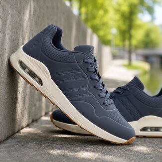 Q1905 Heren Sneaker Hank - Middenblauw/ Wit