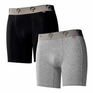 Q1905 Heren Boxer 2-Pack  -  Black / Grey