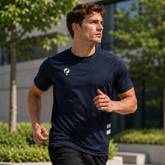 Q1905 Men's Training Shirt Evergreen Active - Navy Blue/White