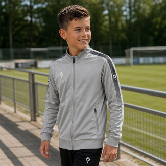Q1905 Kids Trainingsjack Doan Lichtgrijs / Grijs / Wit