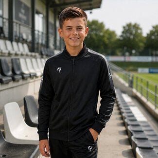 Q1905 Kids Trainingsjack Doan Zwart / Grijs / Wit