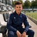 Q1905 Kids Trainingsjack Doan Navy/ Grijs / Wit