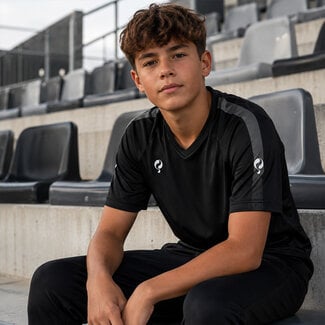 Q1905 Kids Trainingsshirt Maher Zwart / Grijs / Wit