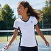 Q1905 Kids Q Stripe Tee Girl - White/ Blue Graphite/ Surf the web