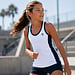 Q1905 Kids Q Stripe Tank Girl -White/ Blue Graphite/ Surf the web