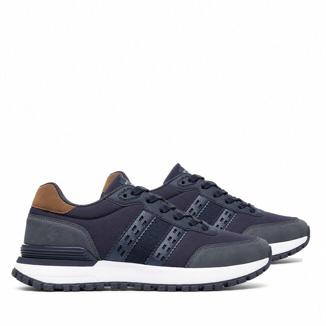 Men's Sneaker Aalst - Dark Blue/ Cognac/ White