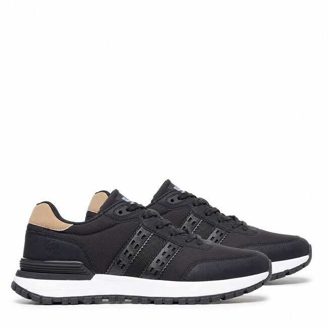Men's Sneaker Aalst - Black/ Cognac/ White