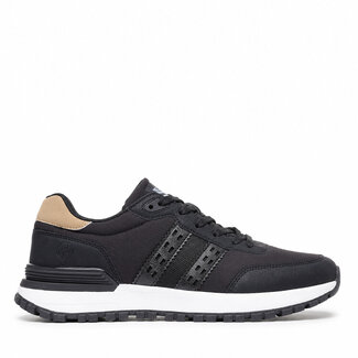 Q1905 Heren Sneaker Aalst - Zwart/ Cognac/ Wit