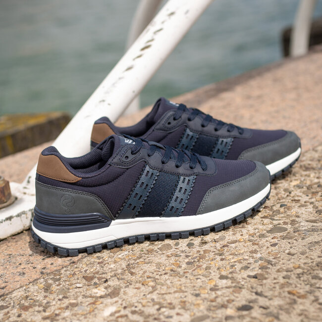Men's Sneaker Aalst - Dark Blue/ Cognac/ White