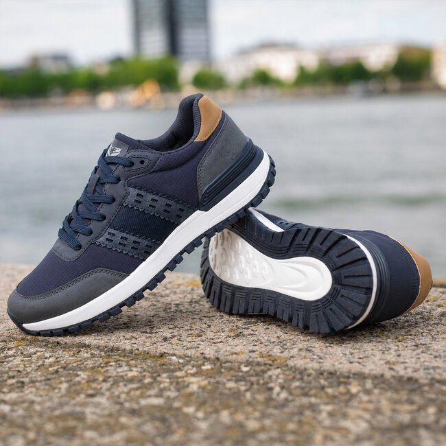 Men's Sneaker Aalst - Dark Blue/ Cognac/ White