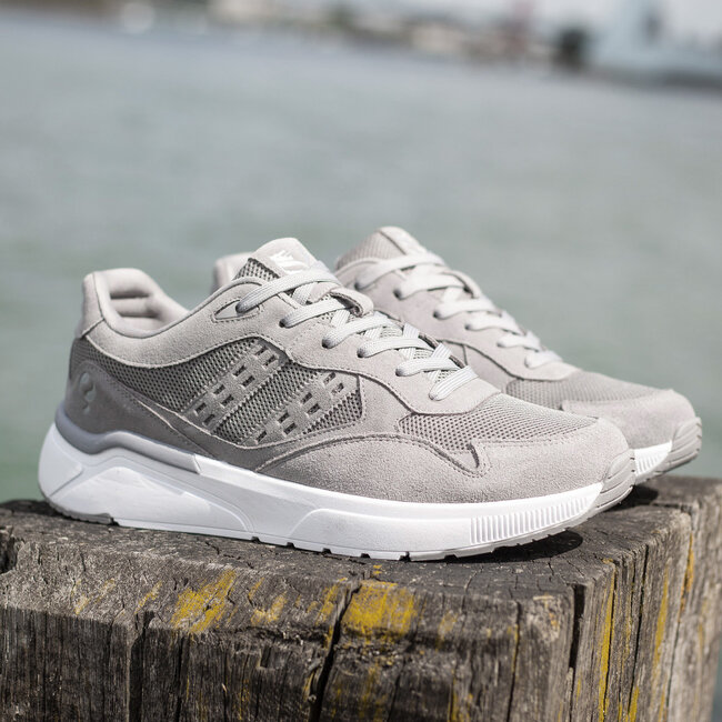 Q1905 Heren Sneaker Kampen - Lichtgrijs/ Wit