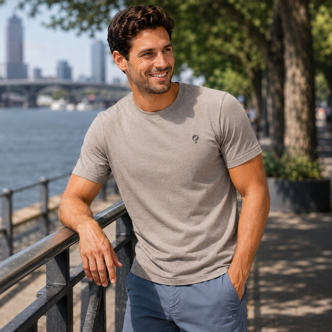 Q1905 Men's T-shirt Roden - Taupe Melange
