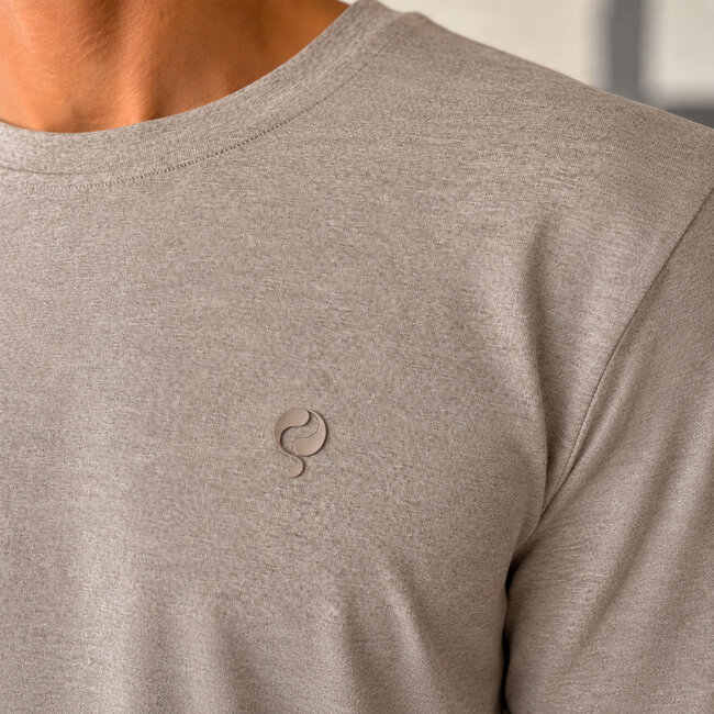 Heren T-shirt Roden -  Taupe Melange