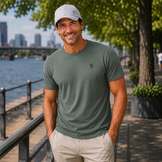 Q1905 Men's T-shirt Roden - Dark Green Melange