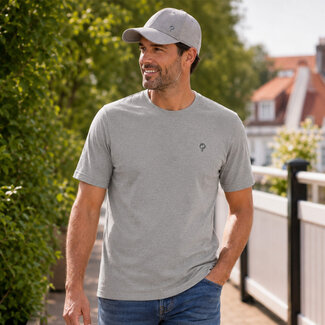 Q1905 Heren T-shirt Roden -  Lichtgrijs Melange