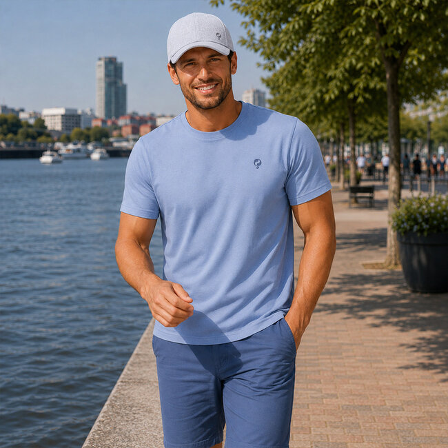 Q1905 Men's T-shirt Roden - Light Blue Melange
