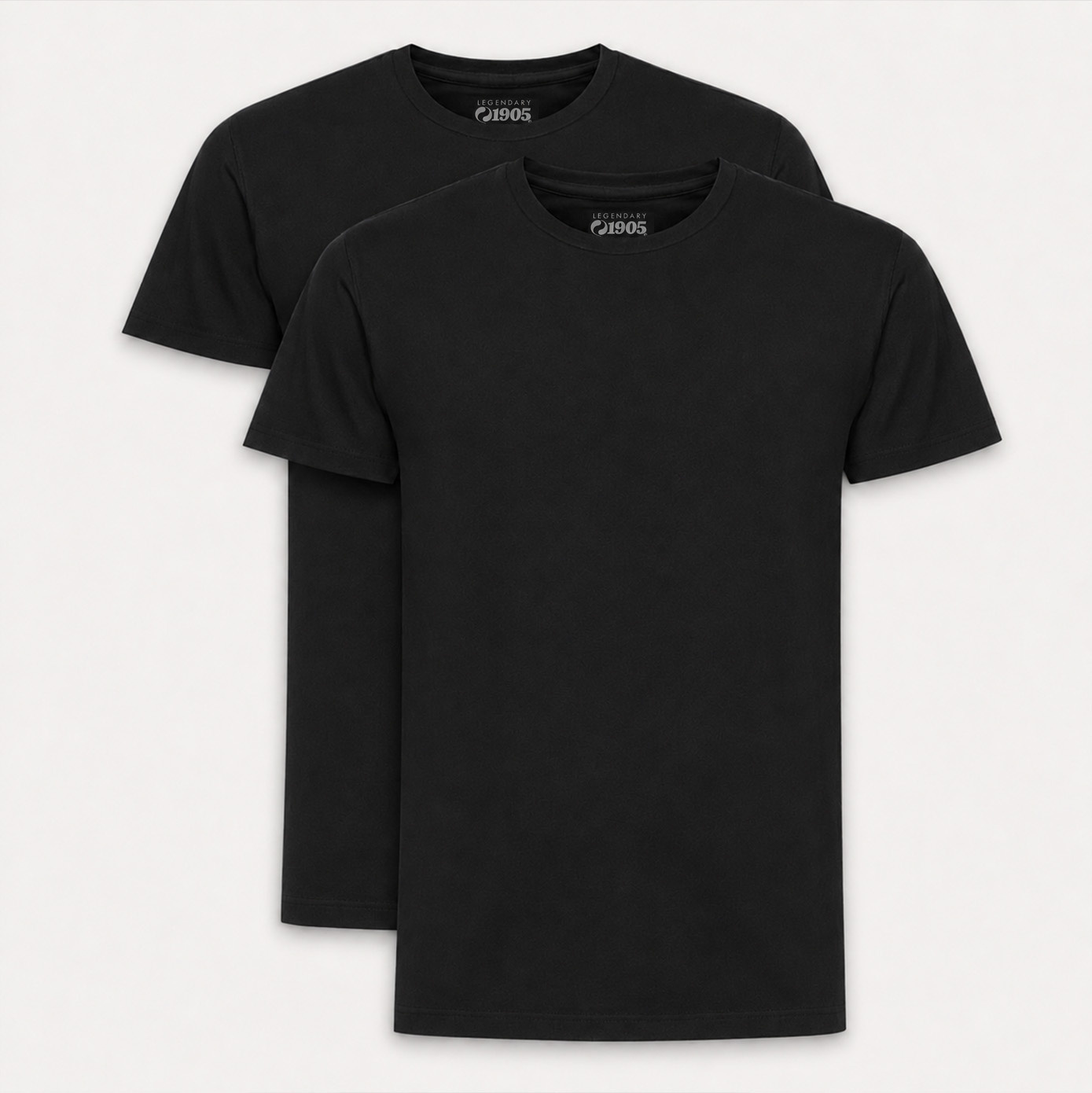 Heren T-shirt 2-Pack Oolde | Zwart/Zwart