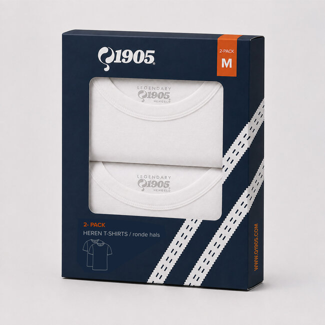 Heren T-shirt 2-Pack Oolde - Wit/ Wit
