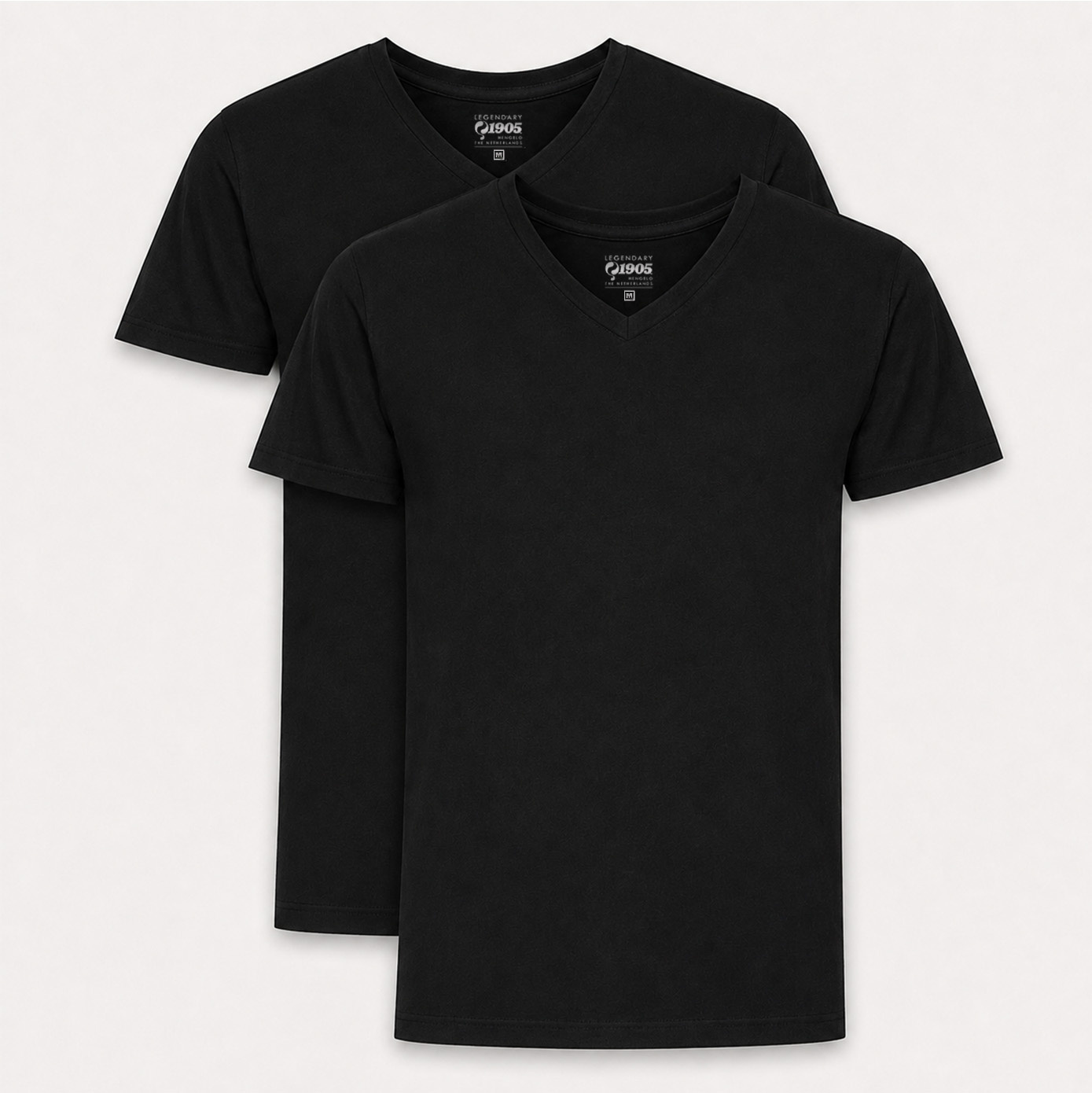 Heren T-shirt 2-Pack Steyl | Zwart/ Zwart