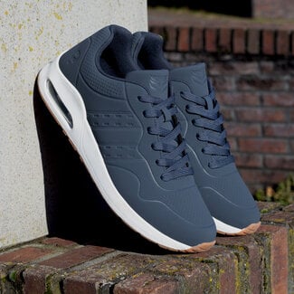 Q1905 Heren Sneaker Hank - Middenblauw/ Wit