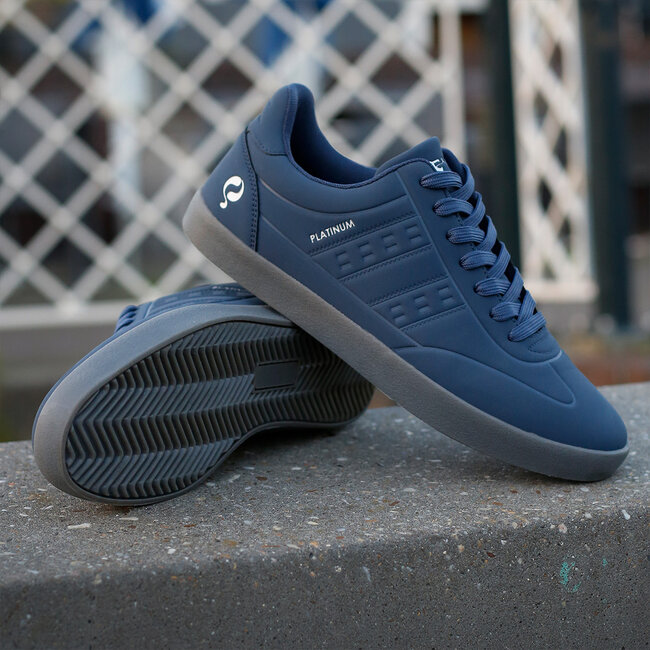 Q1905 Heren Sneaker Platinum One - Middenblauw/Antraciet
