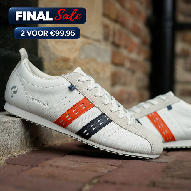Q1905 Men's Sneaker Typhoon SP - White/Dark Blue/Orange