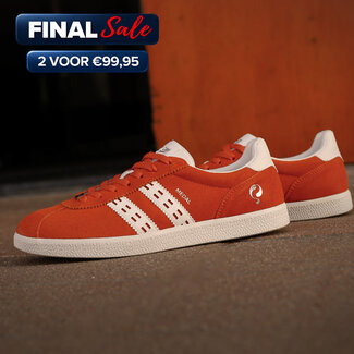 Q1905 Heren Sneaker Medal - Retro Oranje/Wit