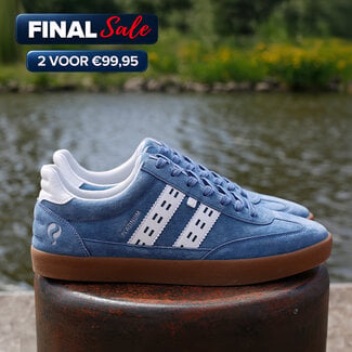 Q1905 Heren Sneaker Platinum - Denimblauw/OffWhite