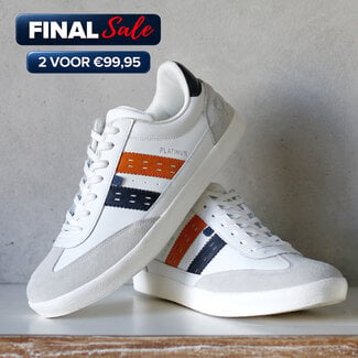 Q1905 Heren Sneaker Platinum - Wit/Donkerblauw/Oranje