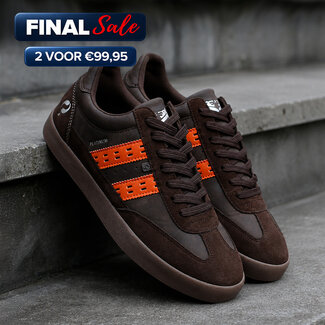 Q1905 Heren Sneaker Platinum - Donkerbruin/Oranje