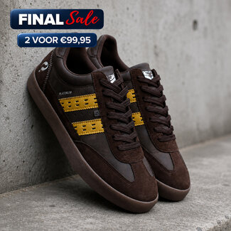 Q1905 Men's Sneaker Platinum - Dark Brown/Yellow