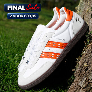 Q1905 Heren Sneaker Titanium - Wit/Oranje