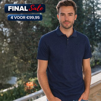 Q1905 Heren Polo Willemstad - Donkerblauw Melange