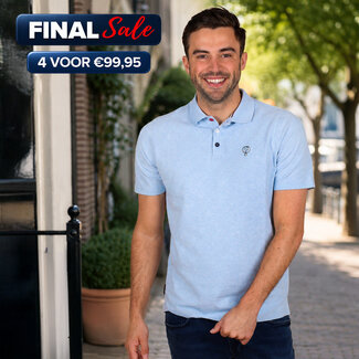 Q1905 Men's Polo Willemstad - Mist Blue Melange