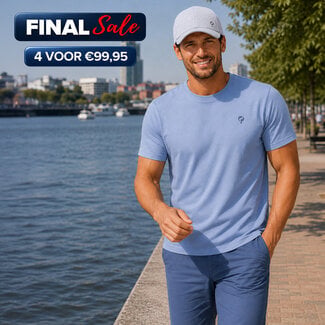 Q1905 Heren T-shirt Roden -  Lichtblauw Melange
