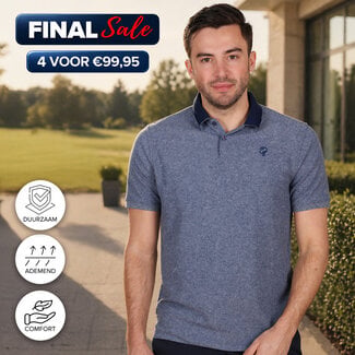 Q1905 Heren Polo Fore - Donkerblauw Melange