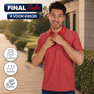 Q1905 Heren Polo Fore - Rood Melange