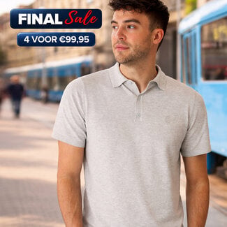 Q1905 Men's Polo Hessum - Light Grey Melange