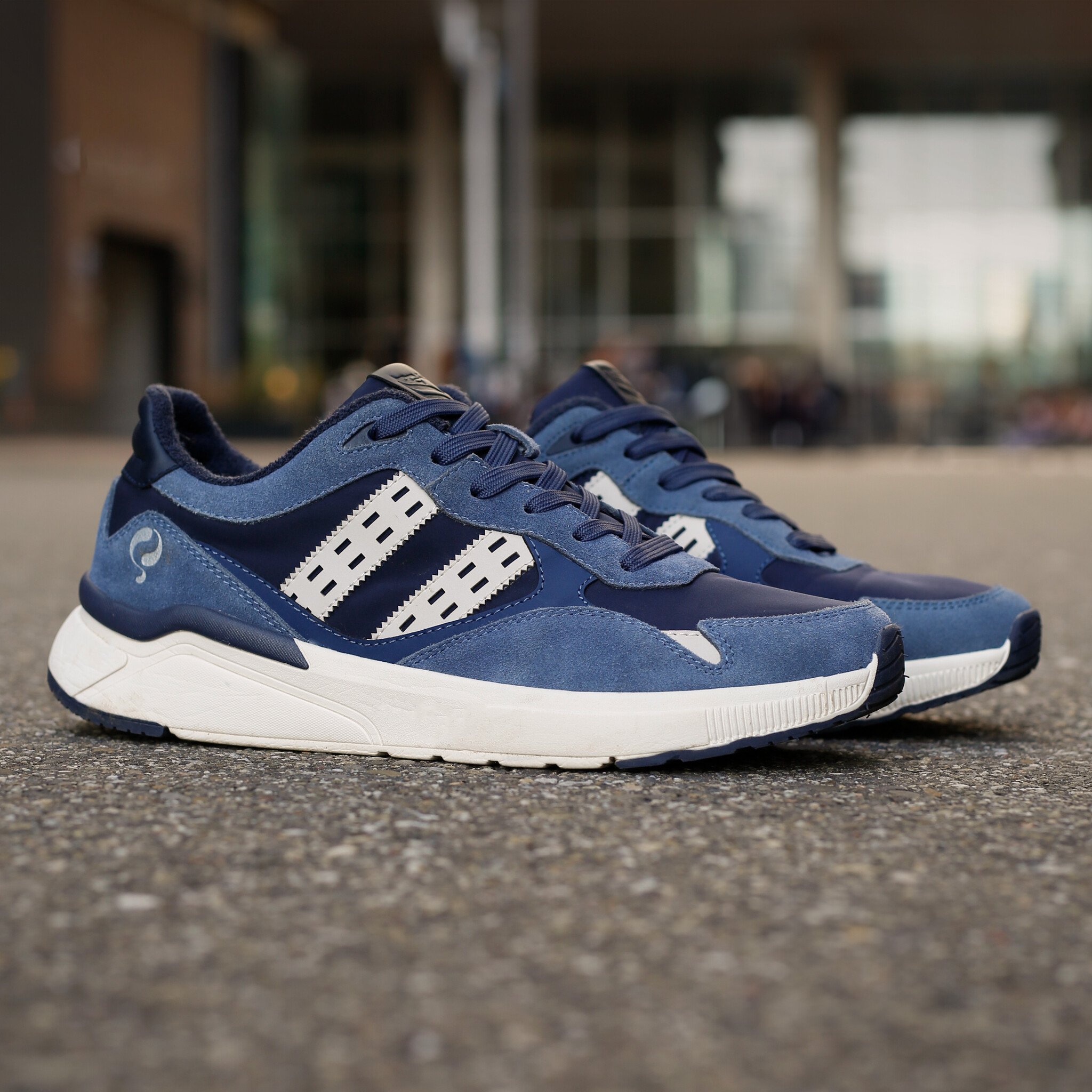 Heren Sneaker Kampen | Denimblauw/Donkerblauw/OffWit