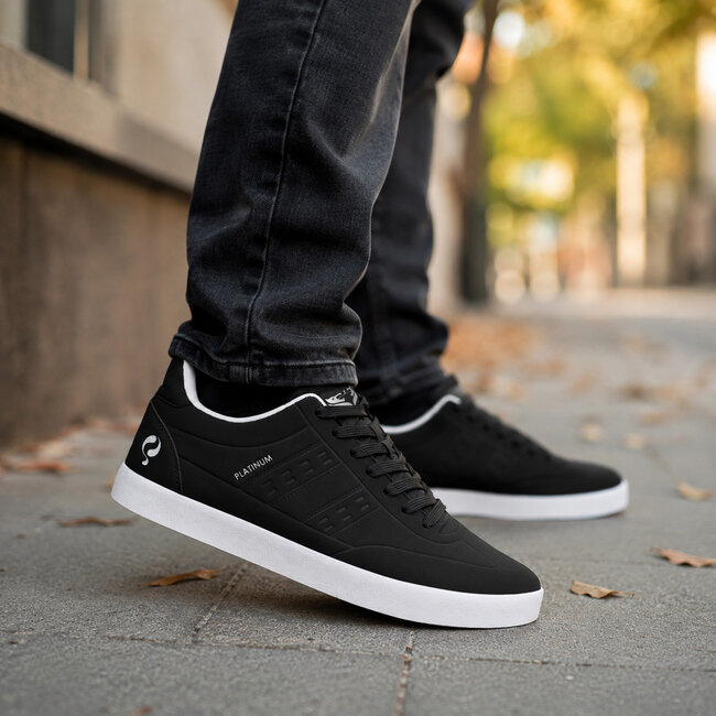 Heren Sneaker Platinum One - Zwart/ Wit