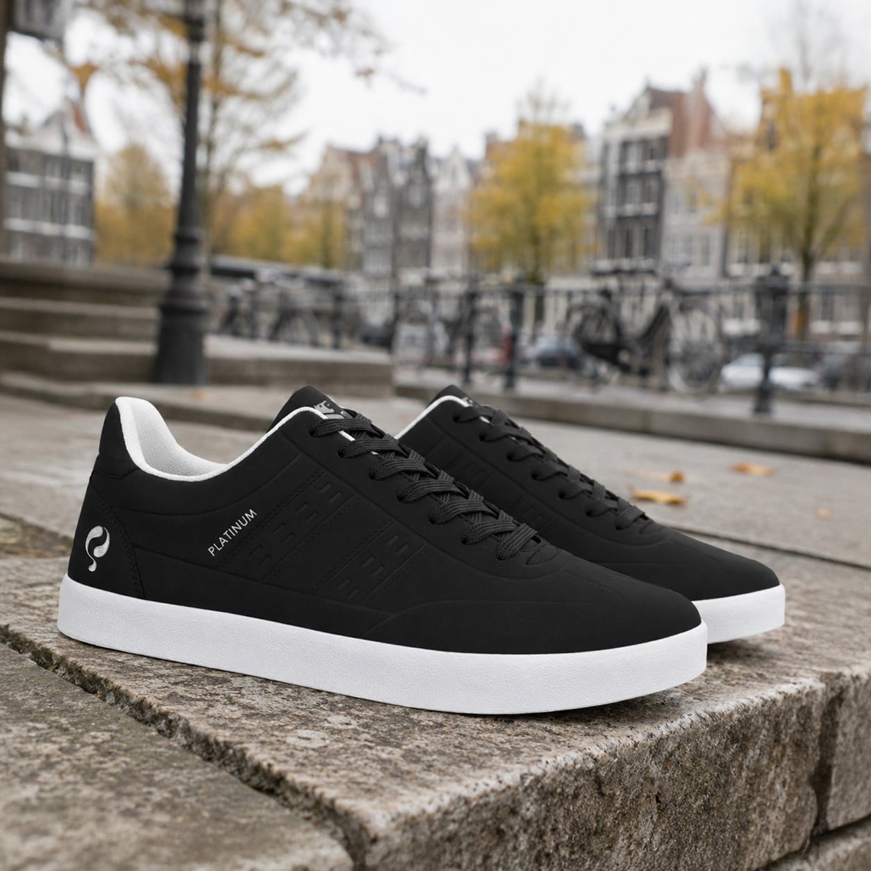 Heren Sneaker Platinum One | Zwart/ Wit