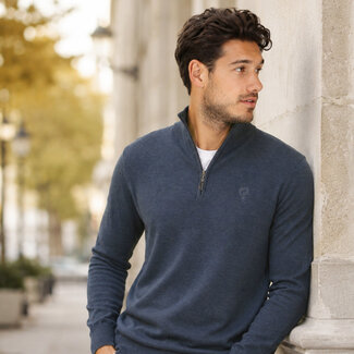 Q1905 Men's Sweater Kralingen - Jeans Blue Melange