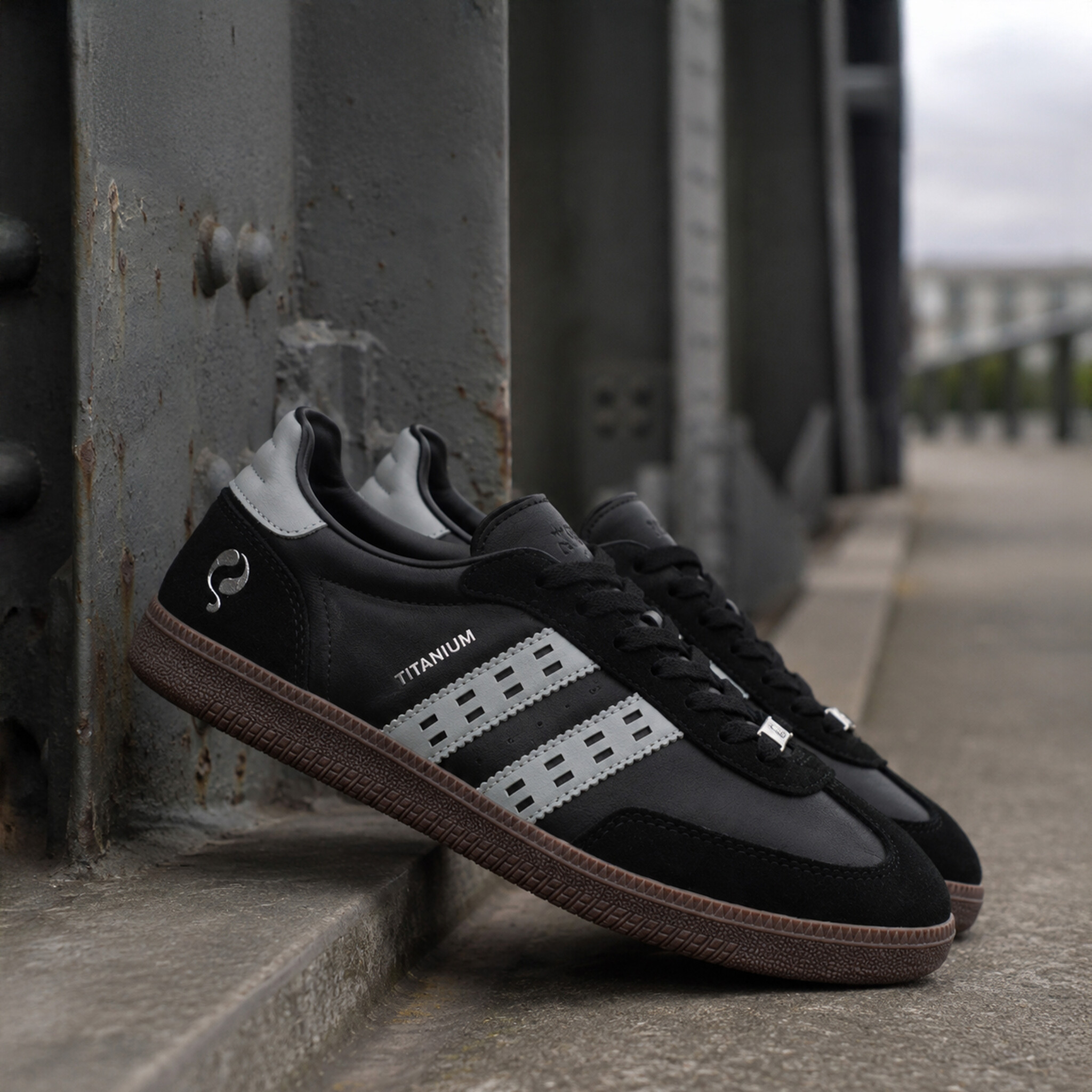 Heren Sneaker Titanium | Zwart/Lichtgrijs