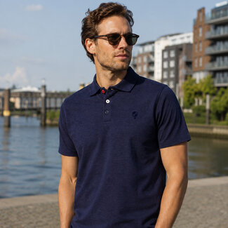 Q1905 Heren Polo Willemstad - Donkerblauw Melange
