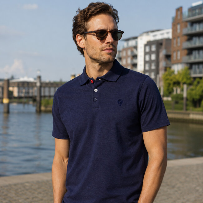 Heren Polo Willemstad - Donkerblauw Melange