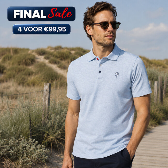 Q1905 Men's Polo Willemstad - Mist Blue Melange