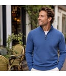 Q1905 Heren Trui Kralingen - Denimblauw Melange